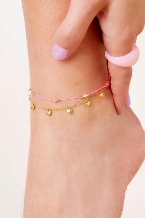 Anklet heart charms Gold Stainless Steel h5 Picture2